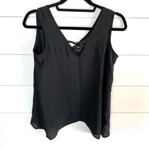 THALIA SODI Black Tank Top with Gold Rings Size XS